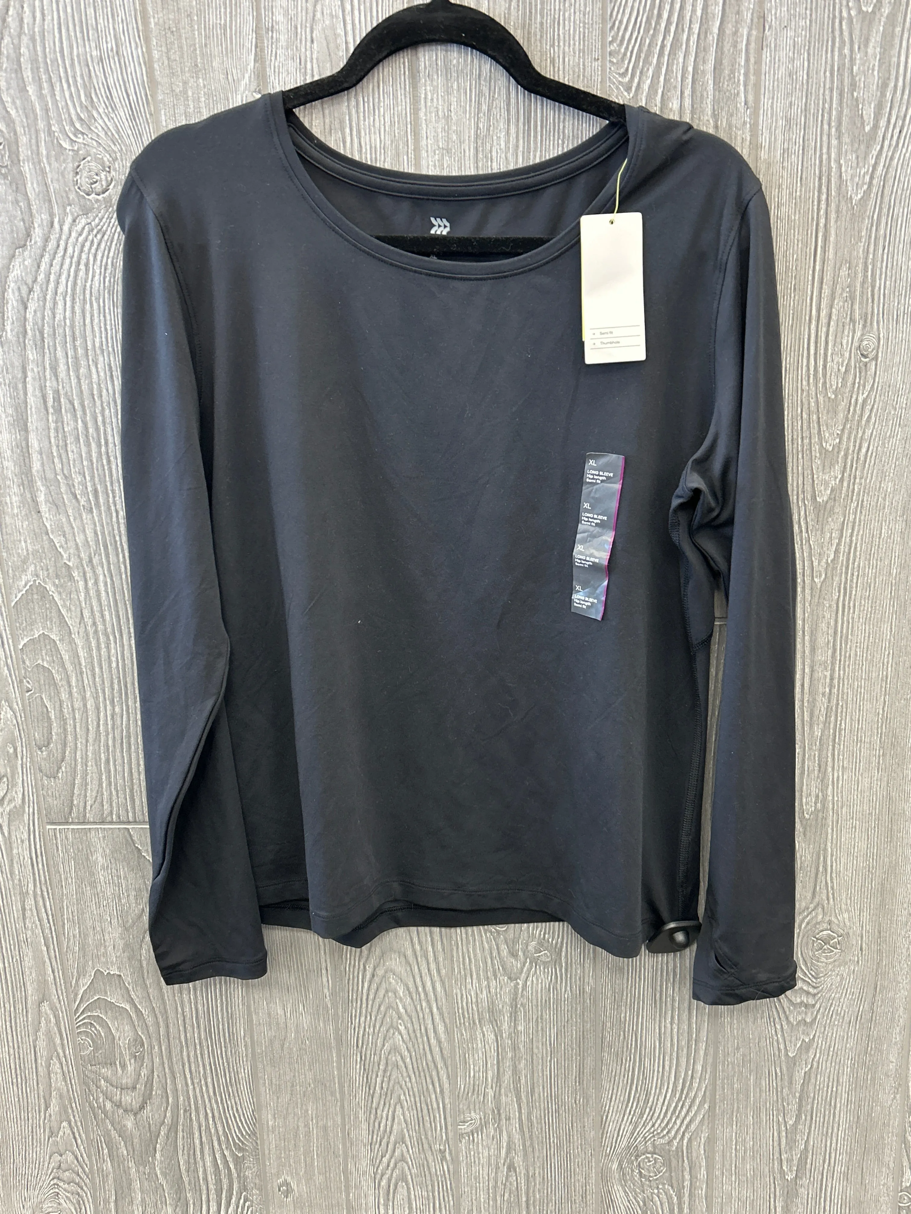 CarbonNeutral Production Stain Resistant Treatment Athletic Top Long Sleeve Crewneck By All In Motion In Black, Size: Xl
