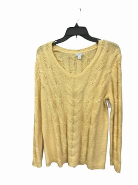 Sweater By J. Jill In Yellow, Size: M Layered Collar Design