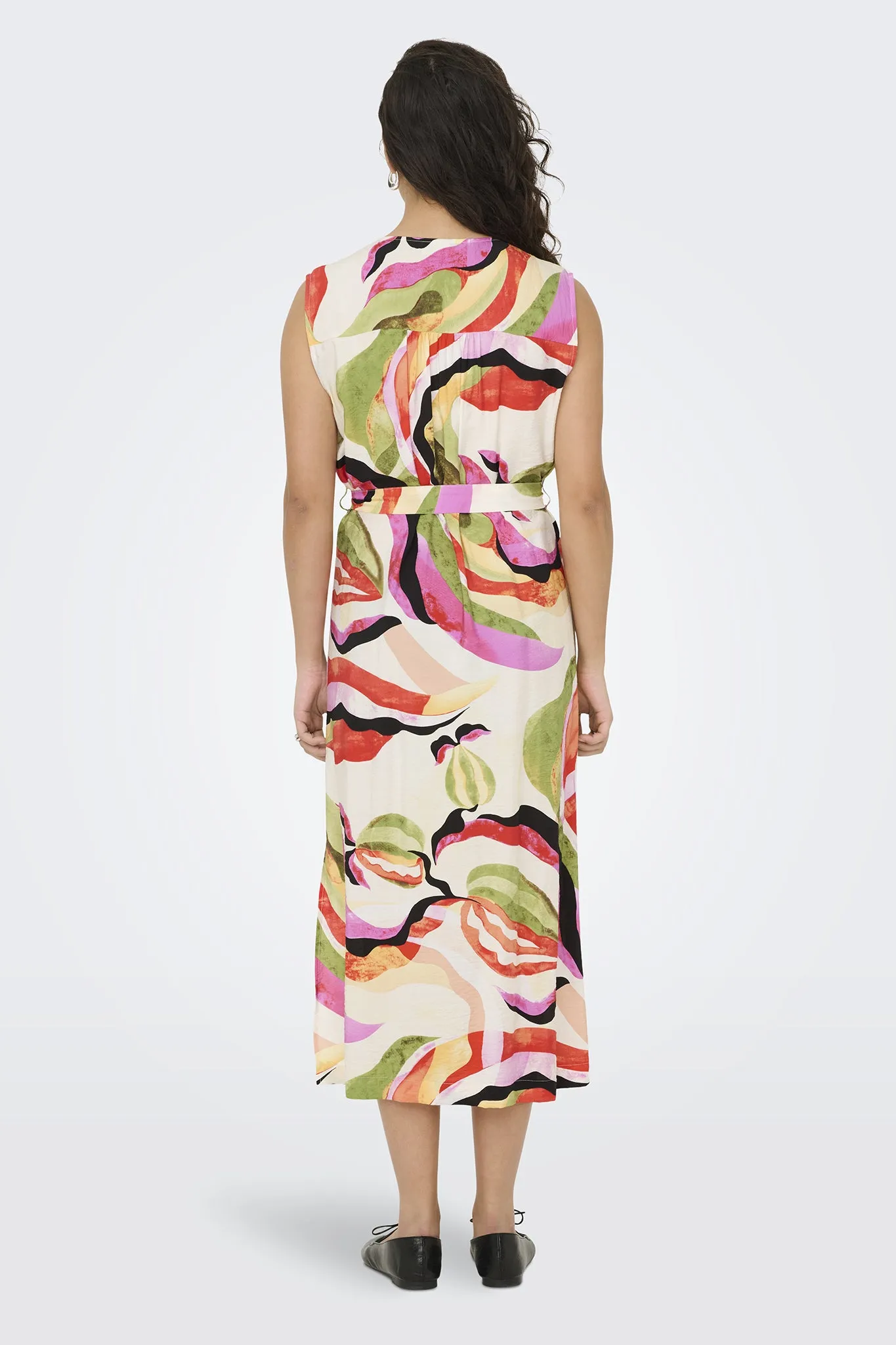 Lumi Multi Print Midi Dress AntiFrayEdging