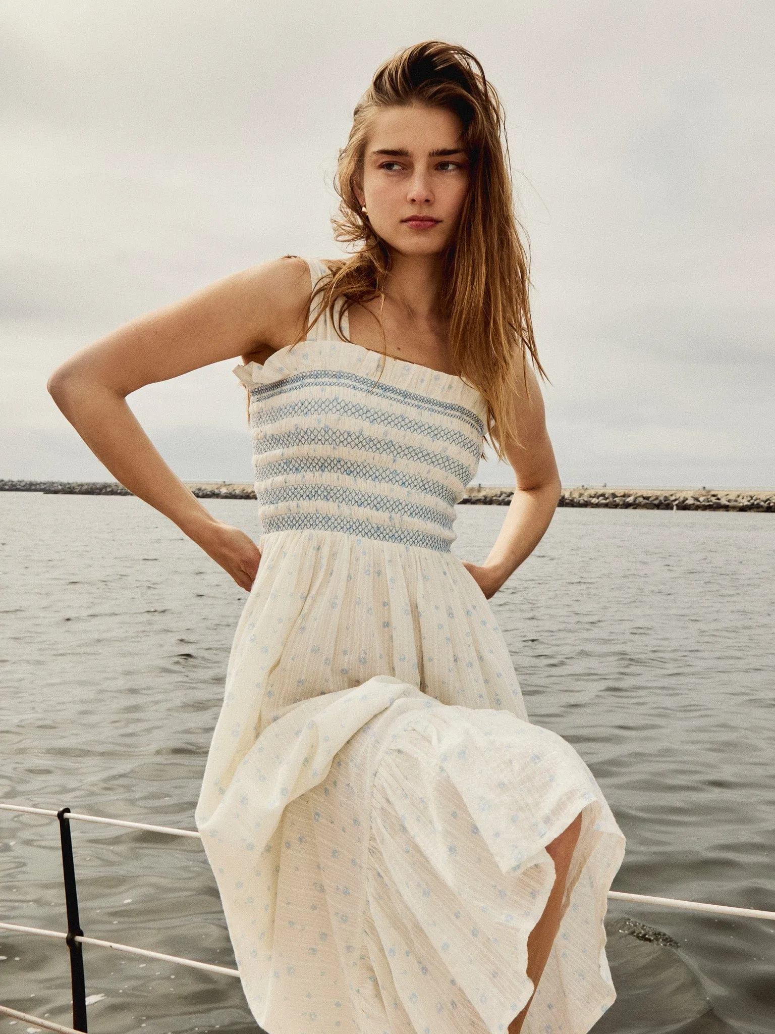 Young Edge Garden Dress in Blue Flora