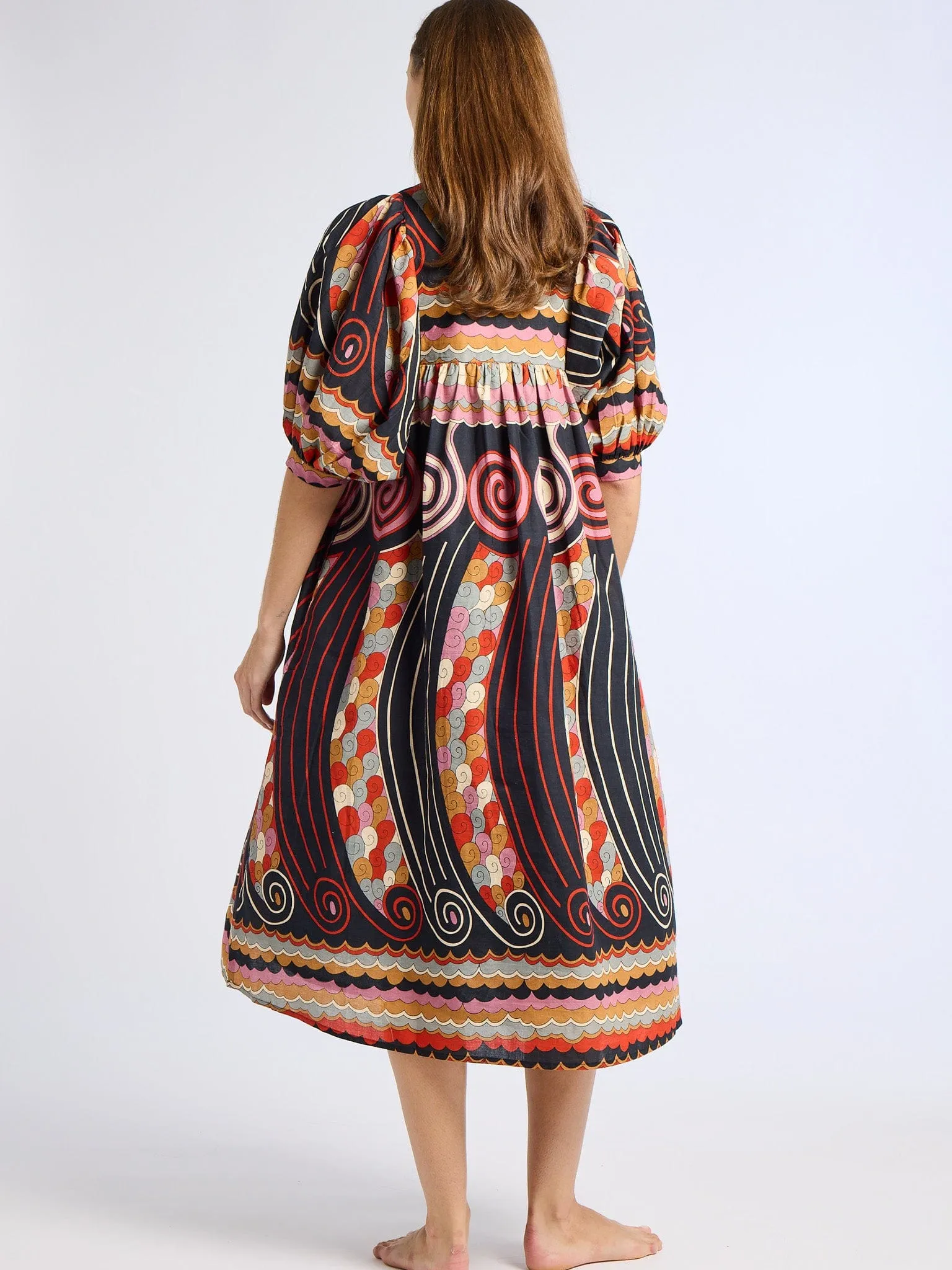 Saffron Dress in Maar Print Polished Style Influencer-Style