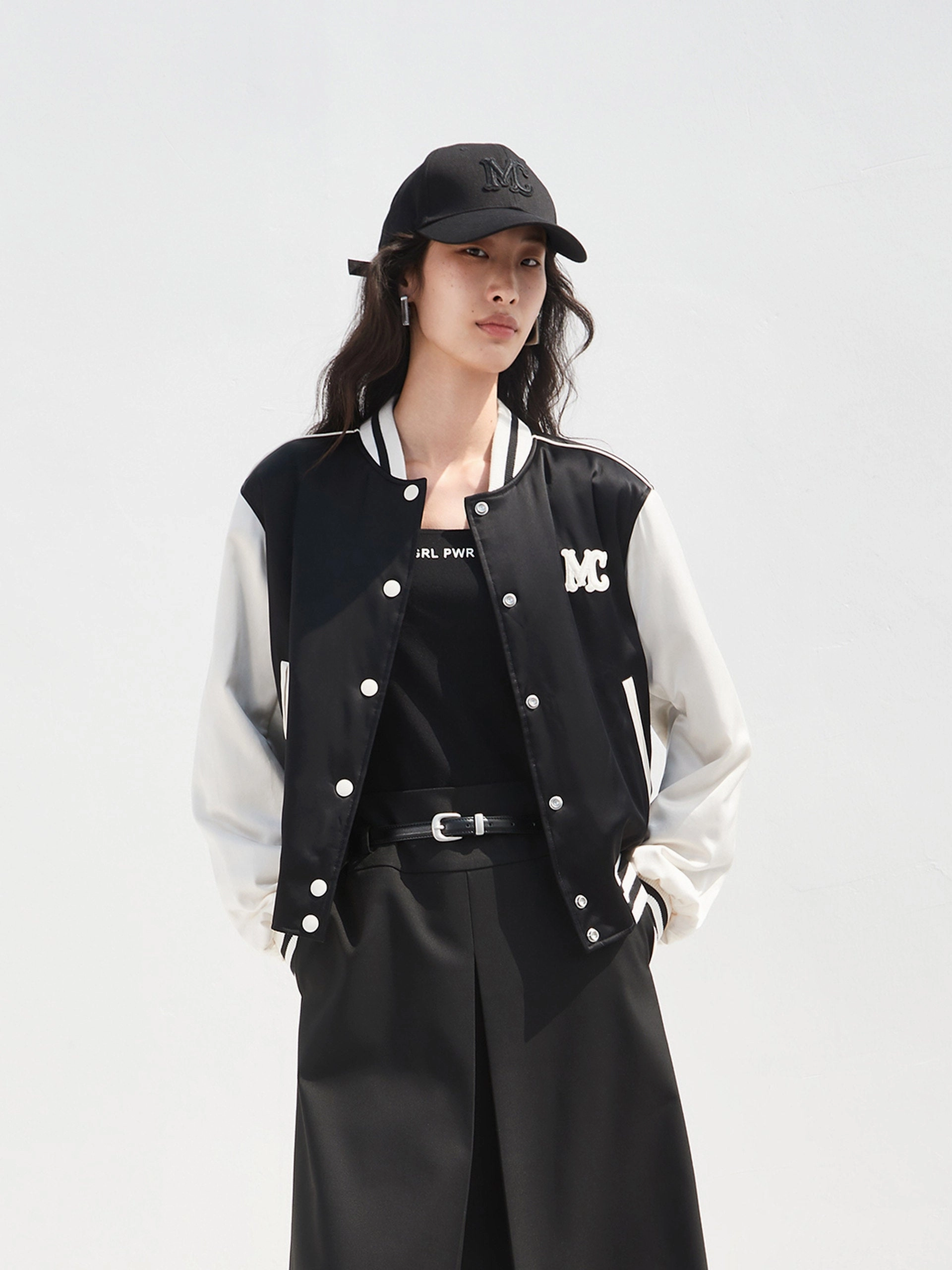 Anti Odor Technology Contrast Logo Baseball Jacket