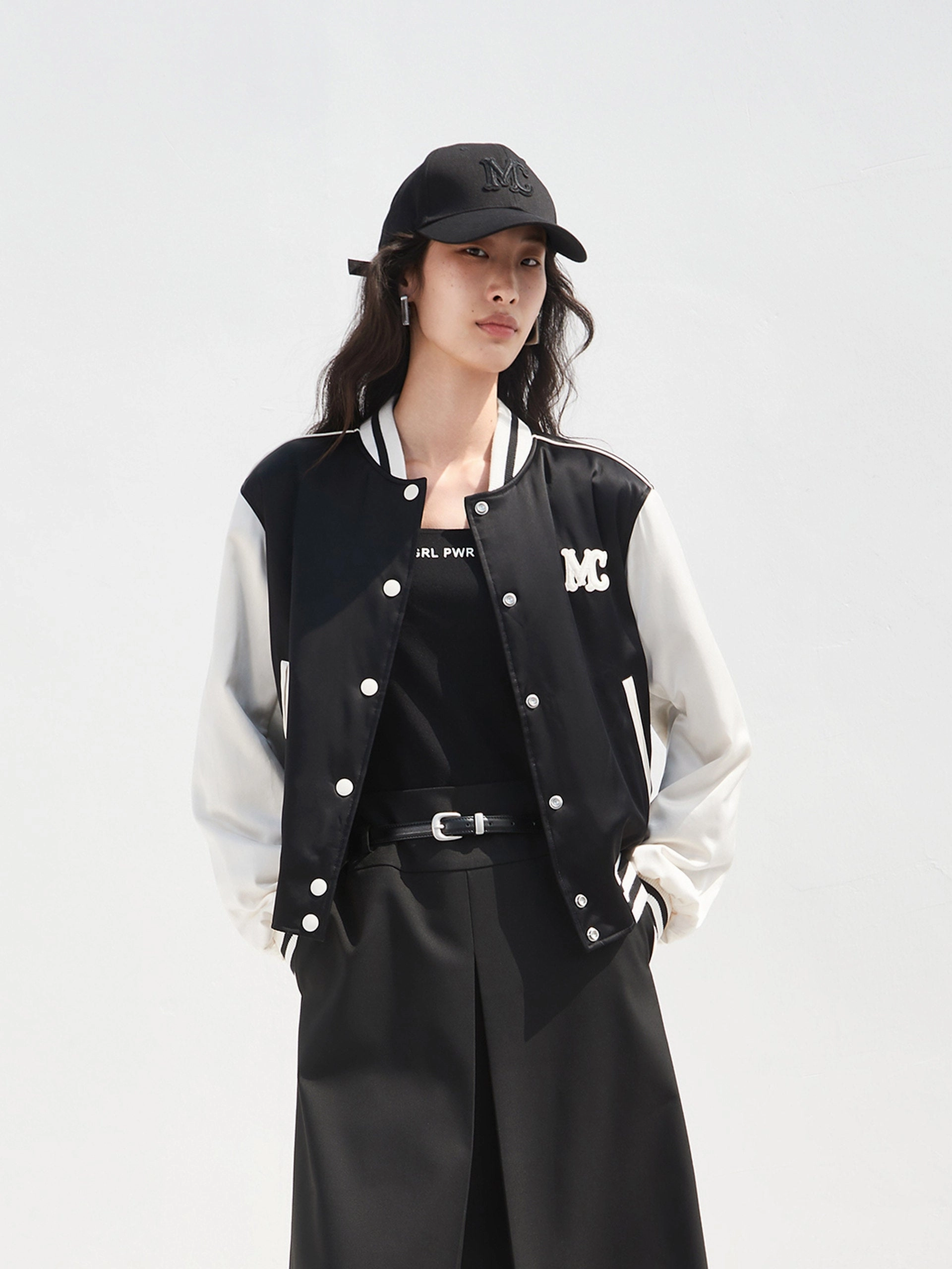 Contrast Logo Baseball Jacket Friction Reducing Technology Quick Dry Technology