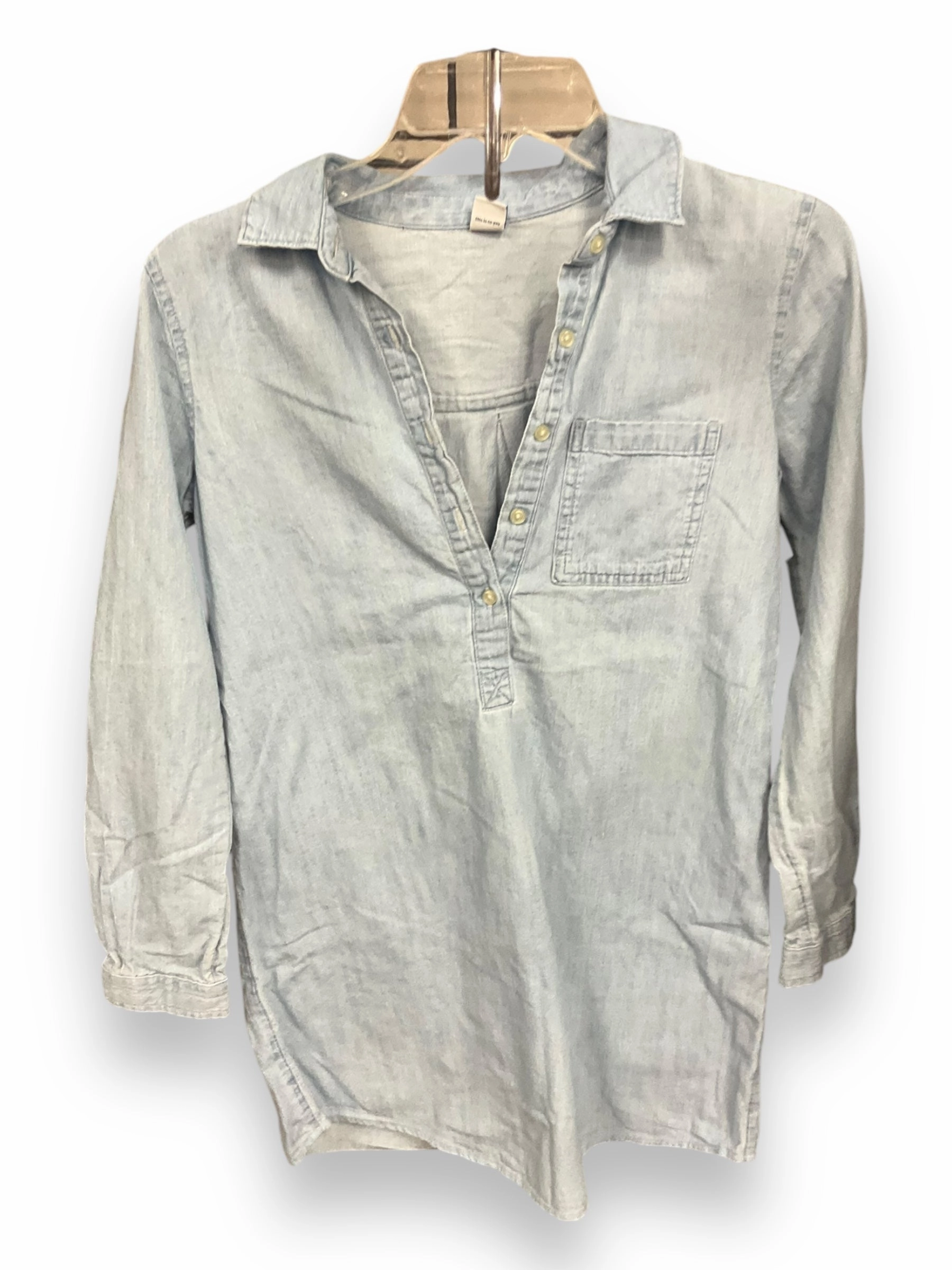 BreathableBack Tunic Long Sleeve By Old Navy In Blue Denim, Size: Xs