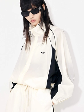 Ultra Lightweight Build Contrasting Track Jacket