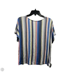 Perfect Design Top Short Sleeve Designer By St John Collection In Blue & Yellow, Size: S