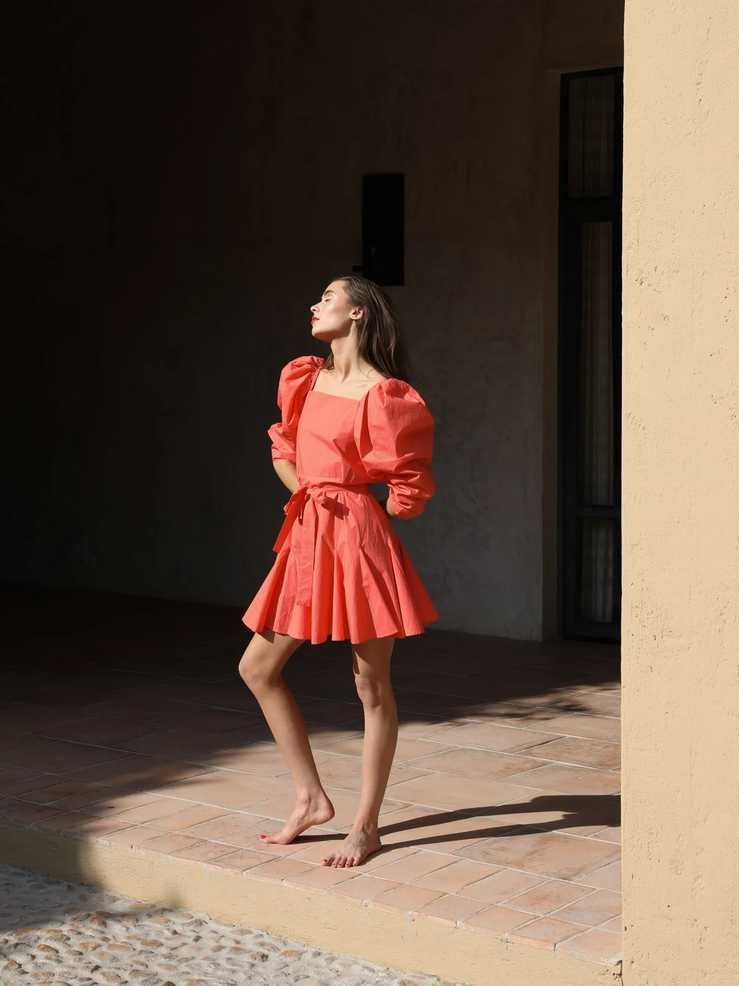 Sleek Outline Anais Dress in Melon