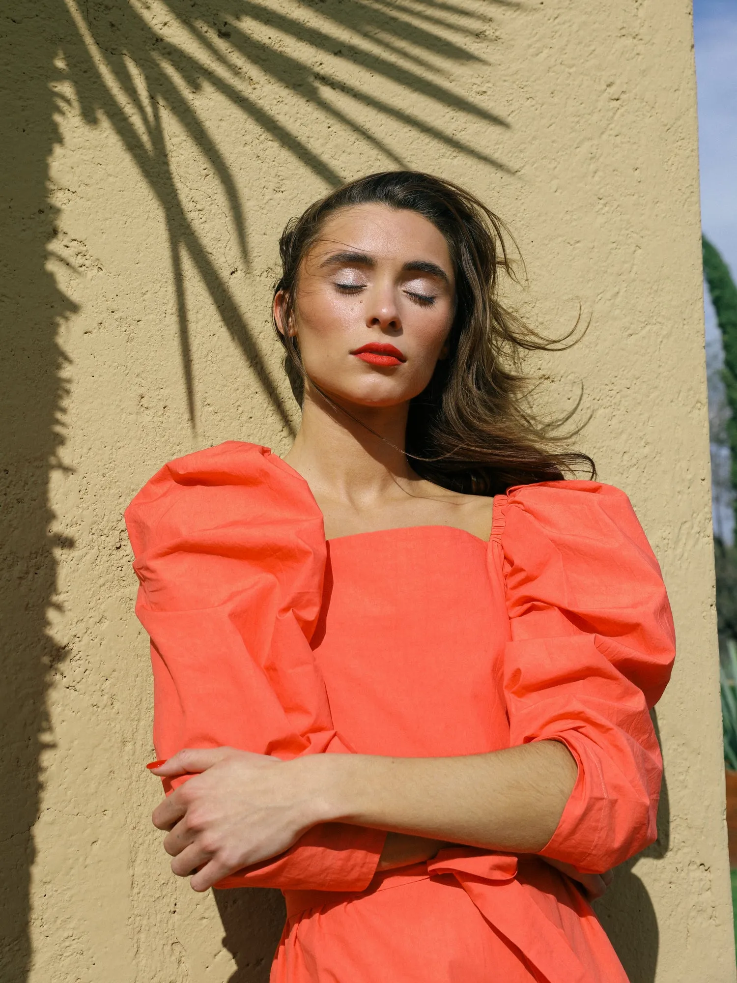 Hand-Wash Night wear Anais Dress in Melon