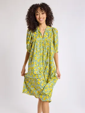 Petite-Size Saffron Dress in Lemons