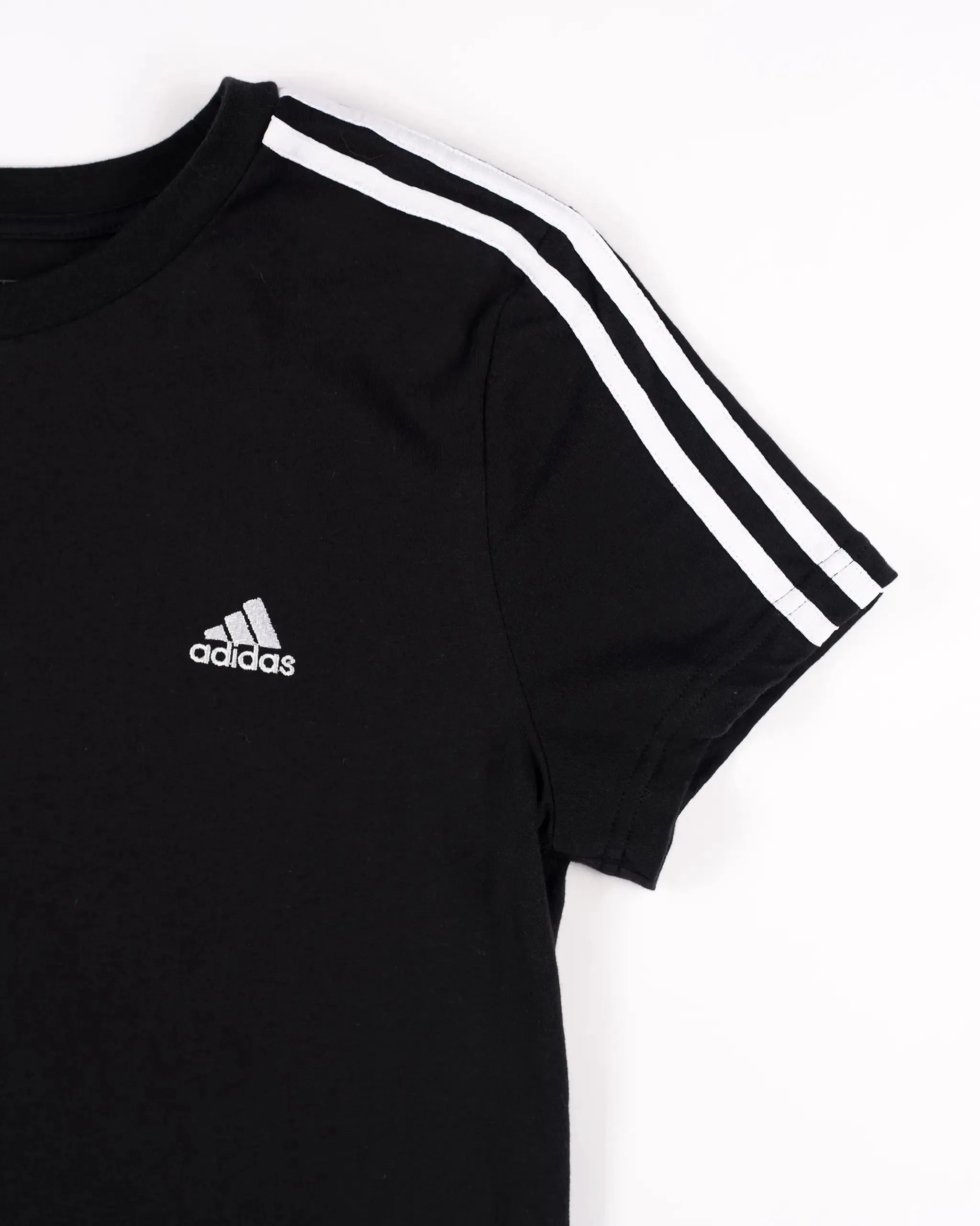Newcastle United adidas Women's Essentials Slim 3-Stripes Black T-Shirt Perfect Comfort Wear Performance Comfort