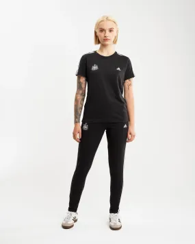 EasyCareFinish Newcastle United adidas Women's Essentials Slim 3-Stripes Black T-Shirt