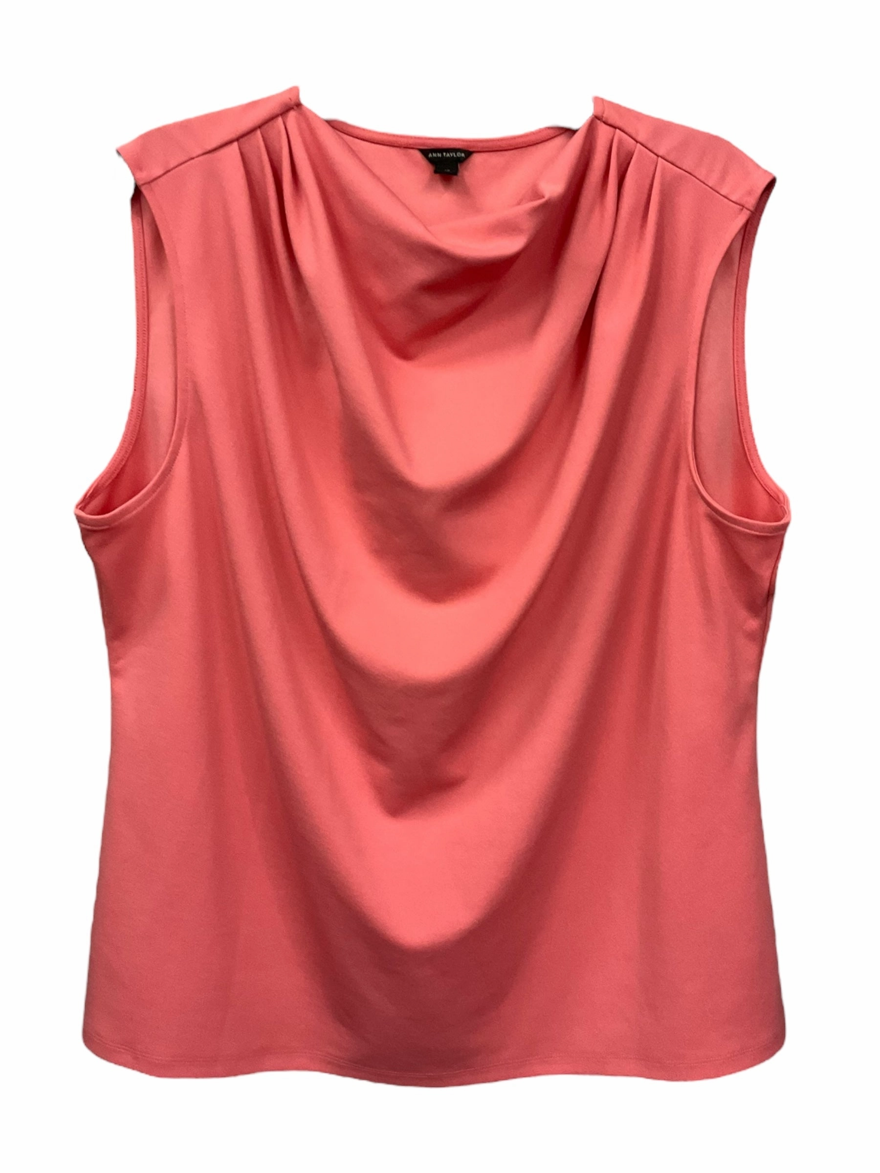 EasyCareFabric Breathable Linen Blend Coral Top Sleeveless Ann Taylor, Size Xxl