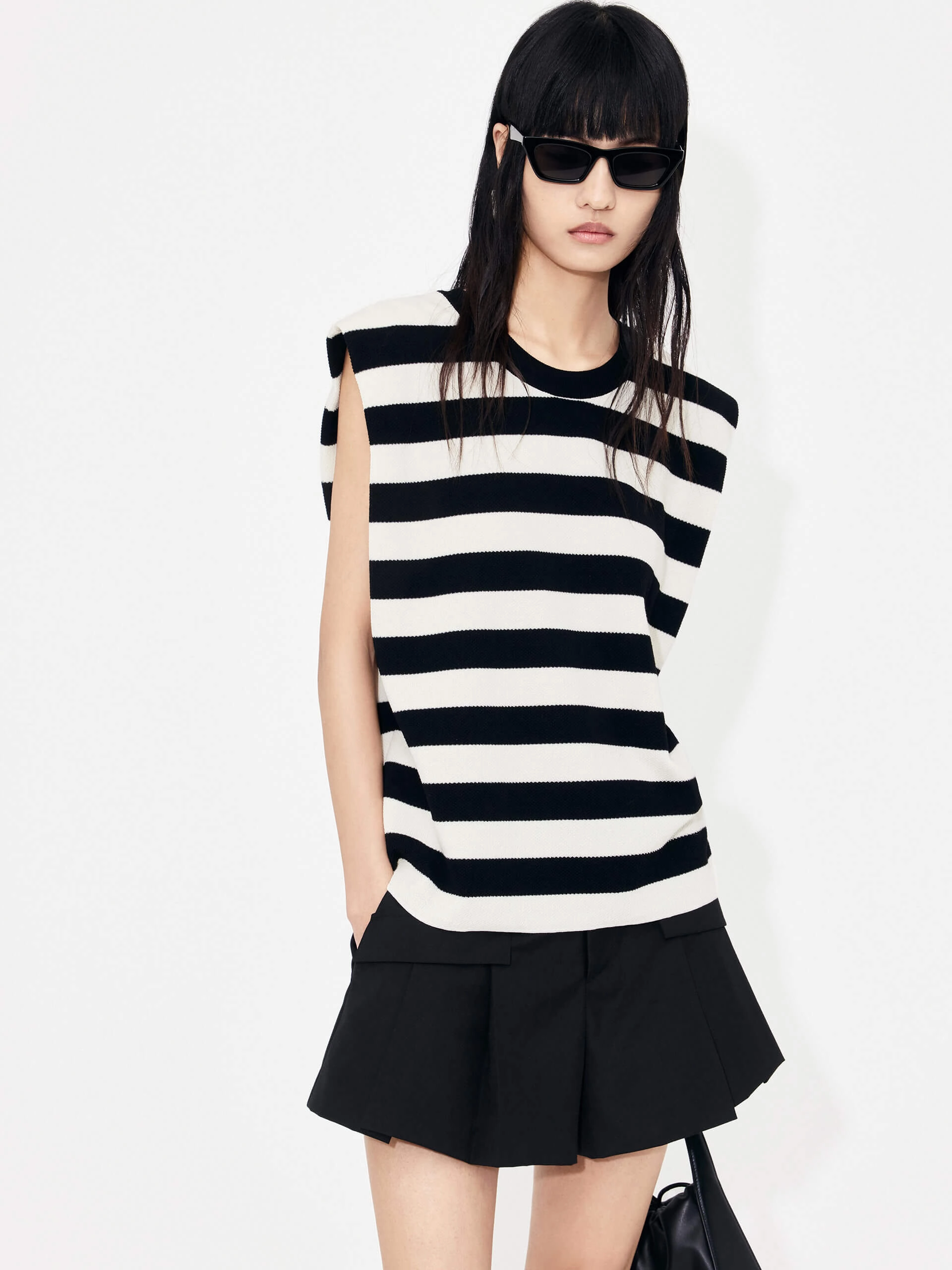 Cotton Blend Stripe Top Static Resistant Material