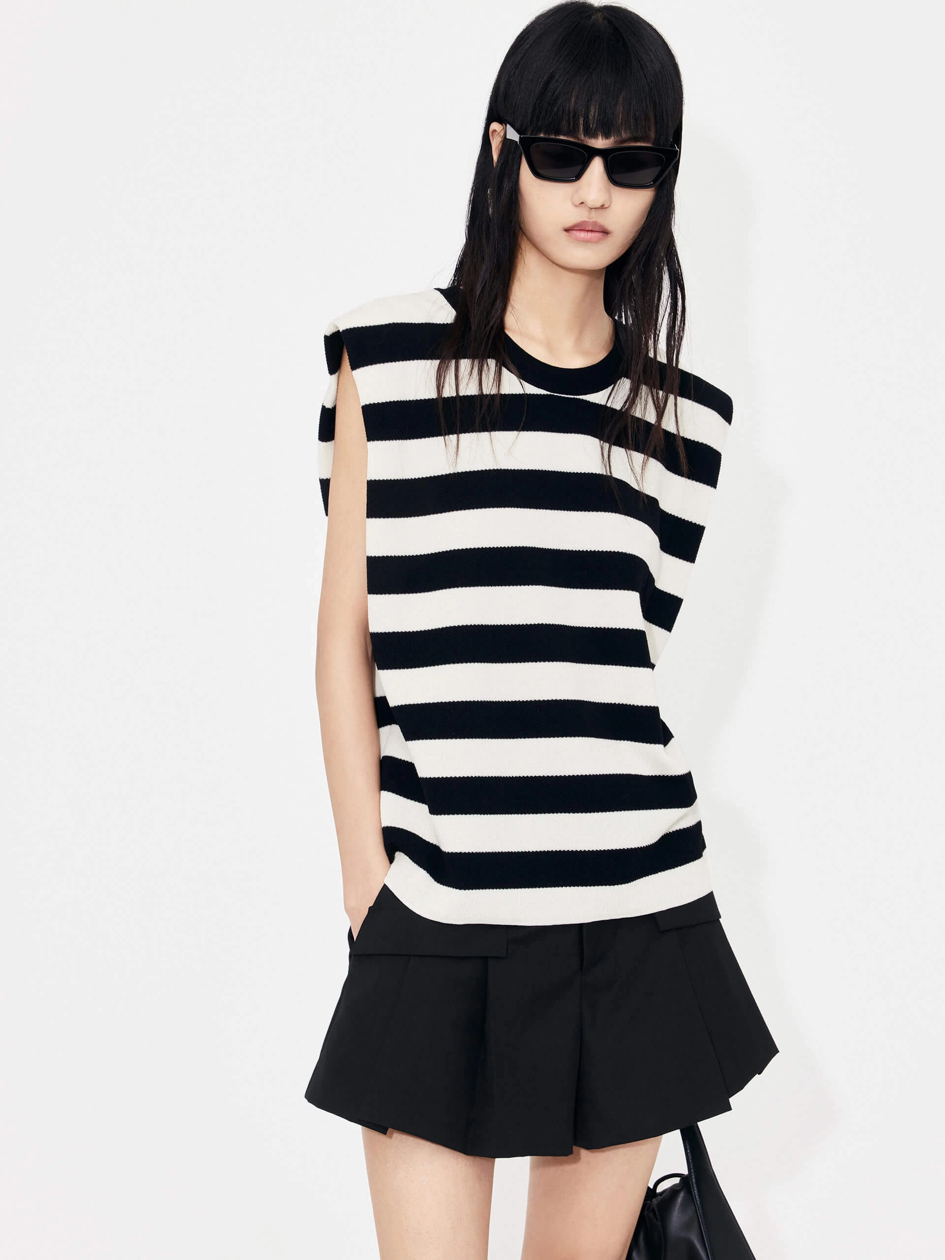 Cotton Blend Stripe Top Temperature Regulating