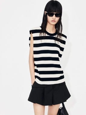 Cotton Blend Stripe Top Temperature Regulating