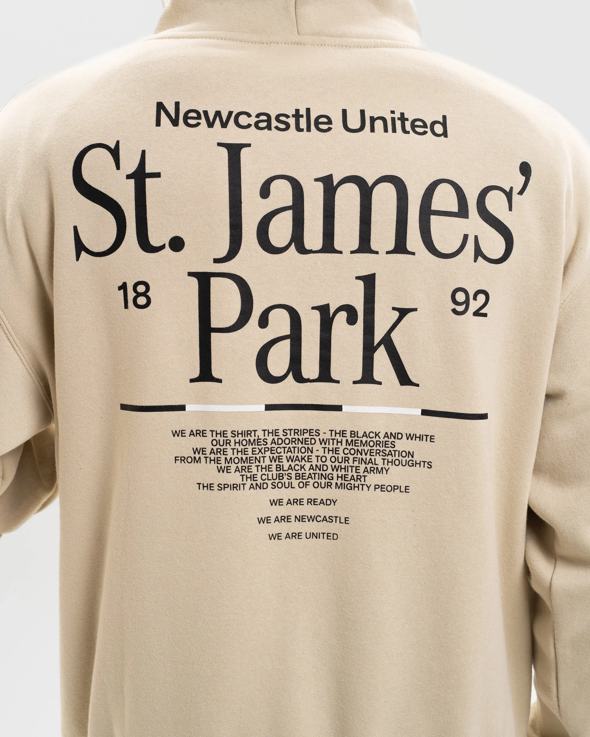 Newcastle United St. James' Park Stone Graphic Hoodie Trendy Appeal