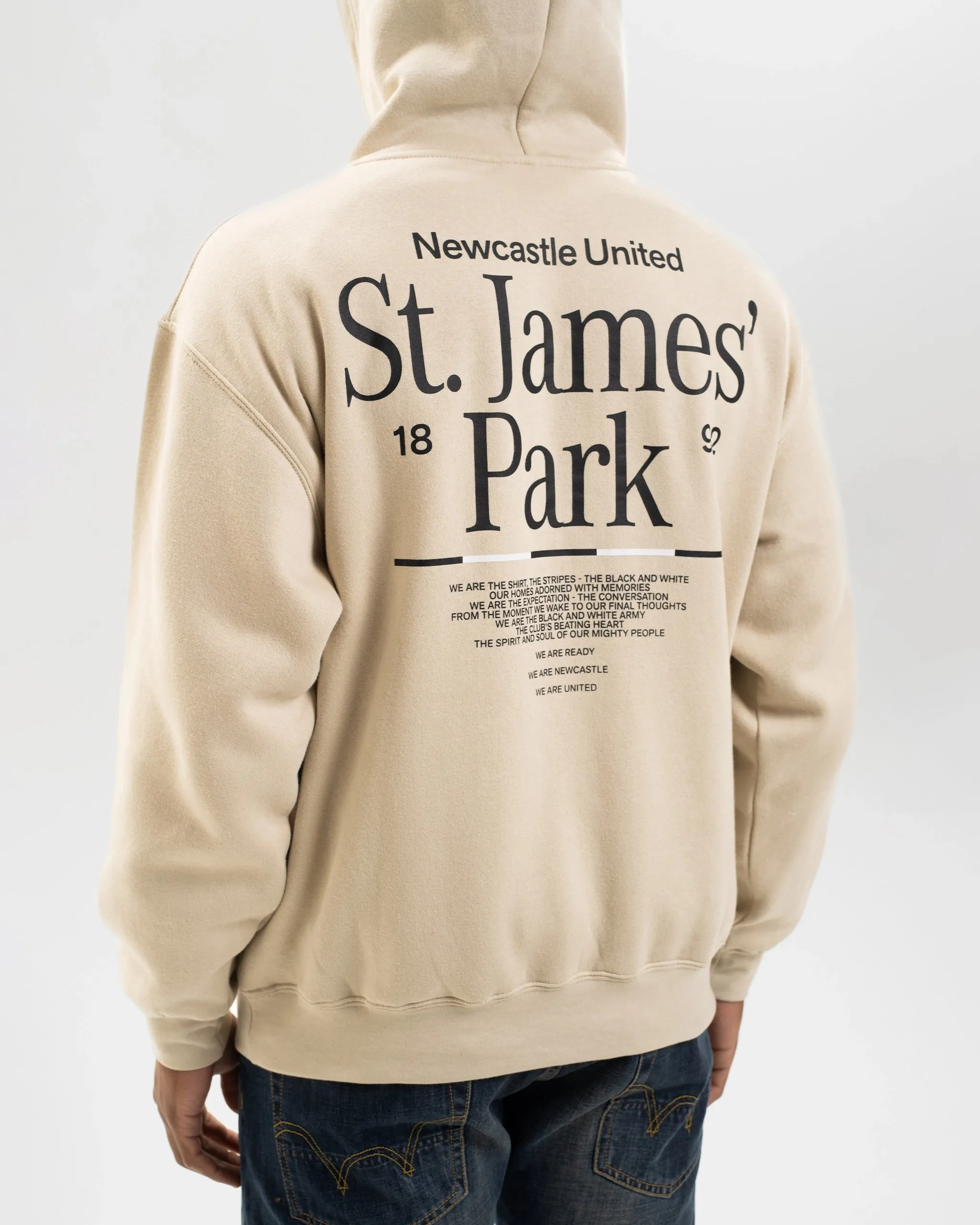 Newcastle United St. James' Park Stone Graphic Hoodie Effortless Comfort Fit Sleek Waistband