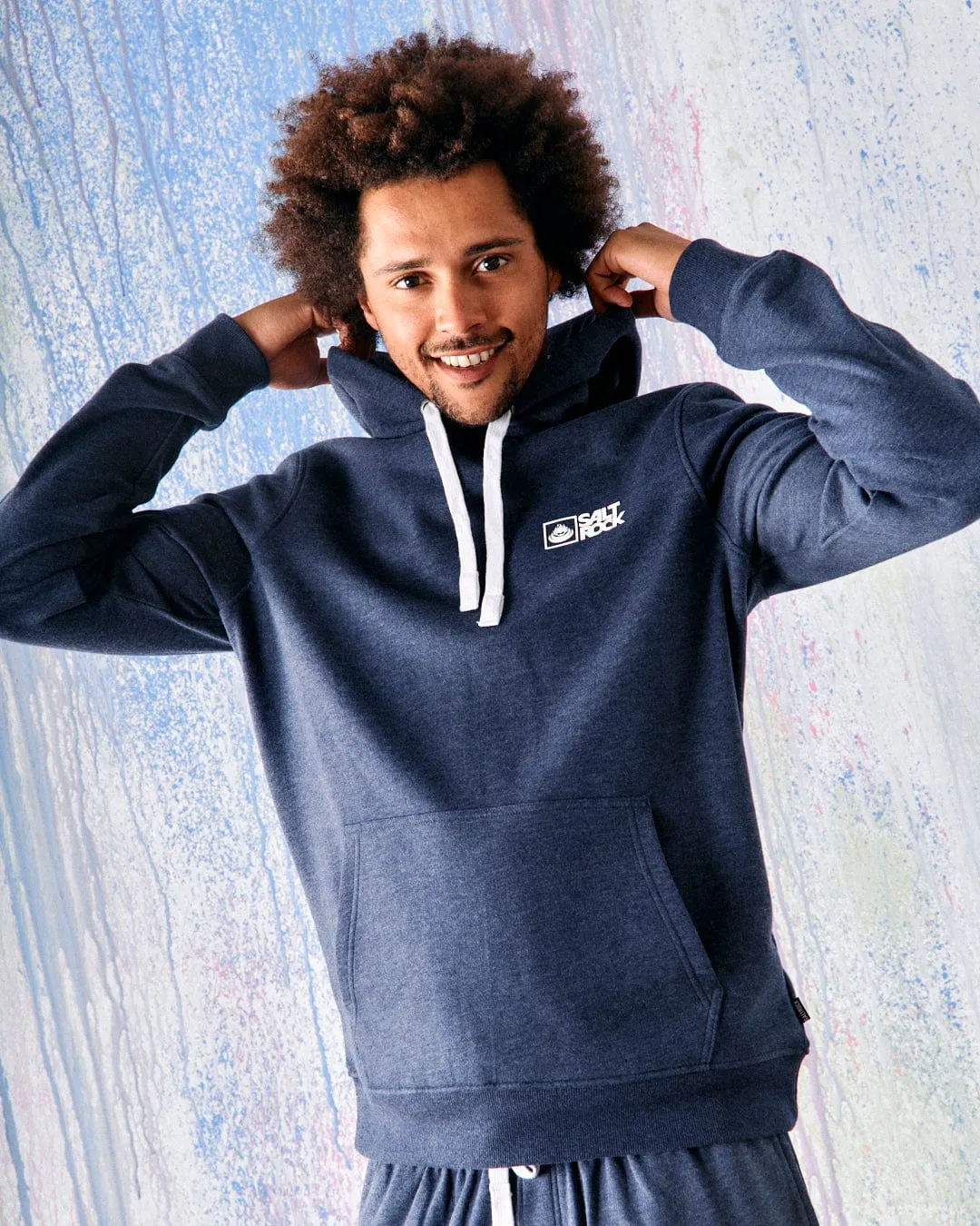 Saltrock Original - Mens Pop Hood - Blue Marl Knitted Layer Perfect Warmth