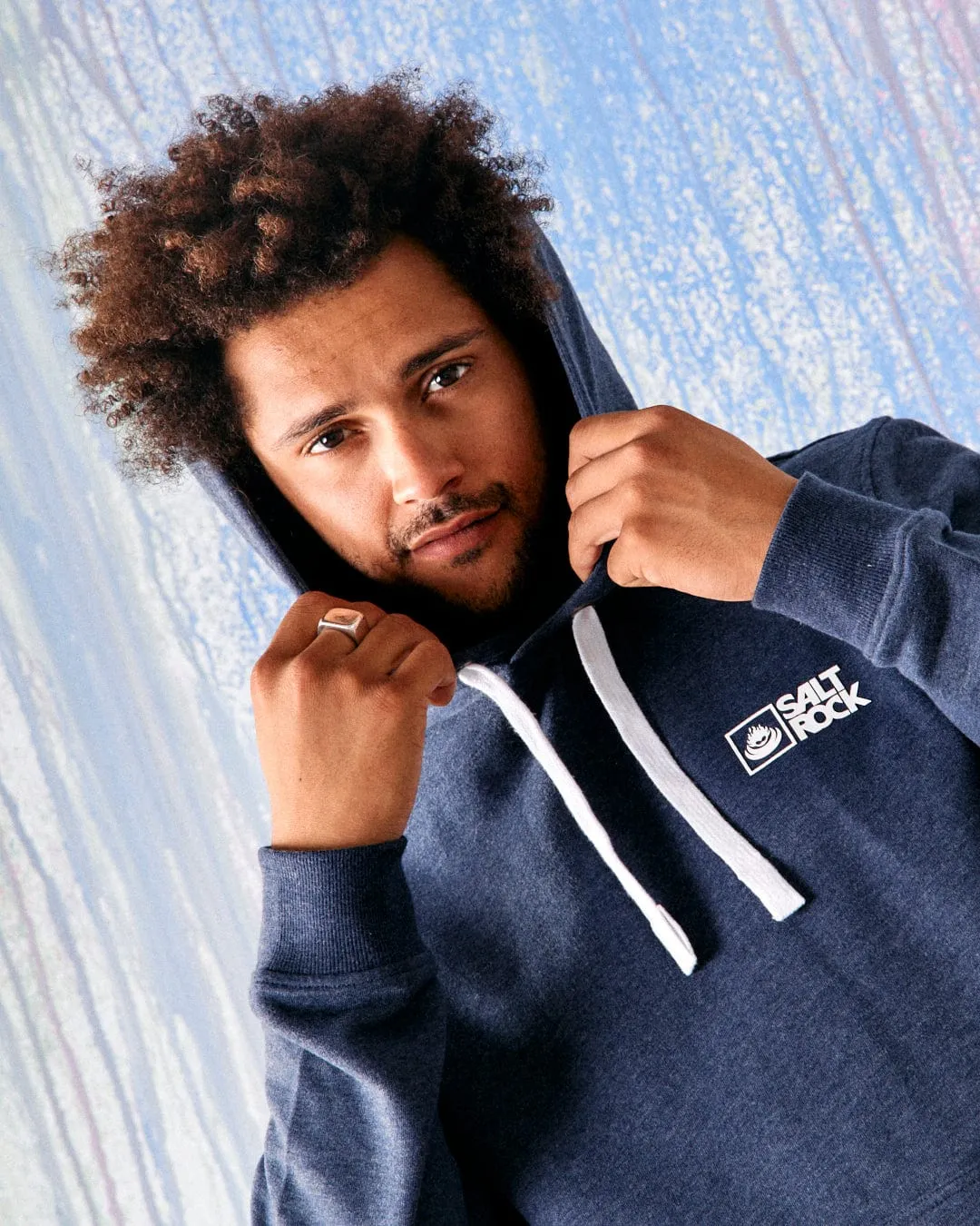 Sleek Design Knit Apparel Saltrock Original - Mens Pop Hood - Blue Marl