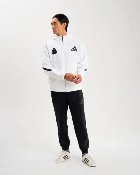 Newcastle United adidas Men's Z.N.E. White Full Zip Hoodie All Day Comfort Zero Pilling Guarantee