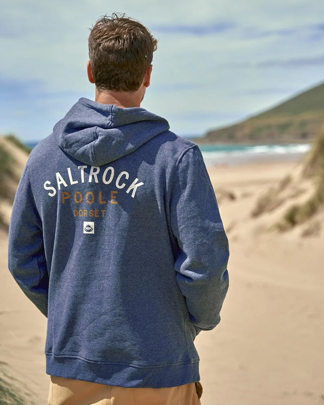 Location - Mens Pop Hoodie - Poole - Dark Blue Chilly Chic Performance Comfort Fit
