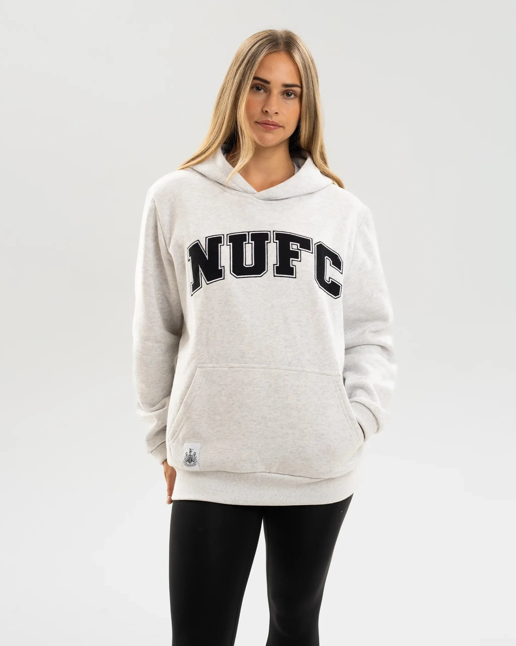 Newcastle United Adults NUFC Glacier Grey Hoodie Temperature Regulating Fabric