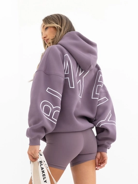 Outline Isabel Oversized Hoodie - Grape Ethical Manufacturing All Weather Outfit