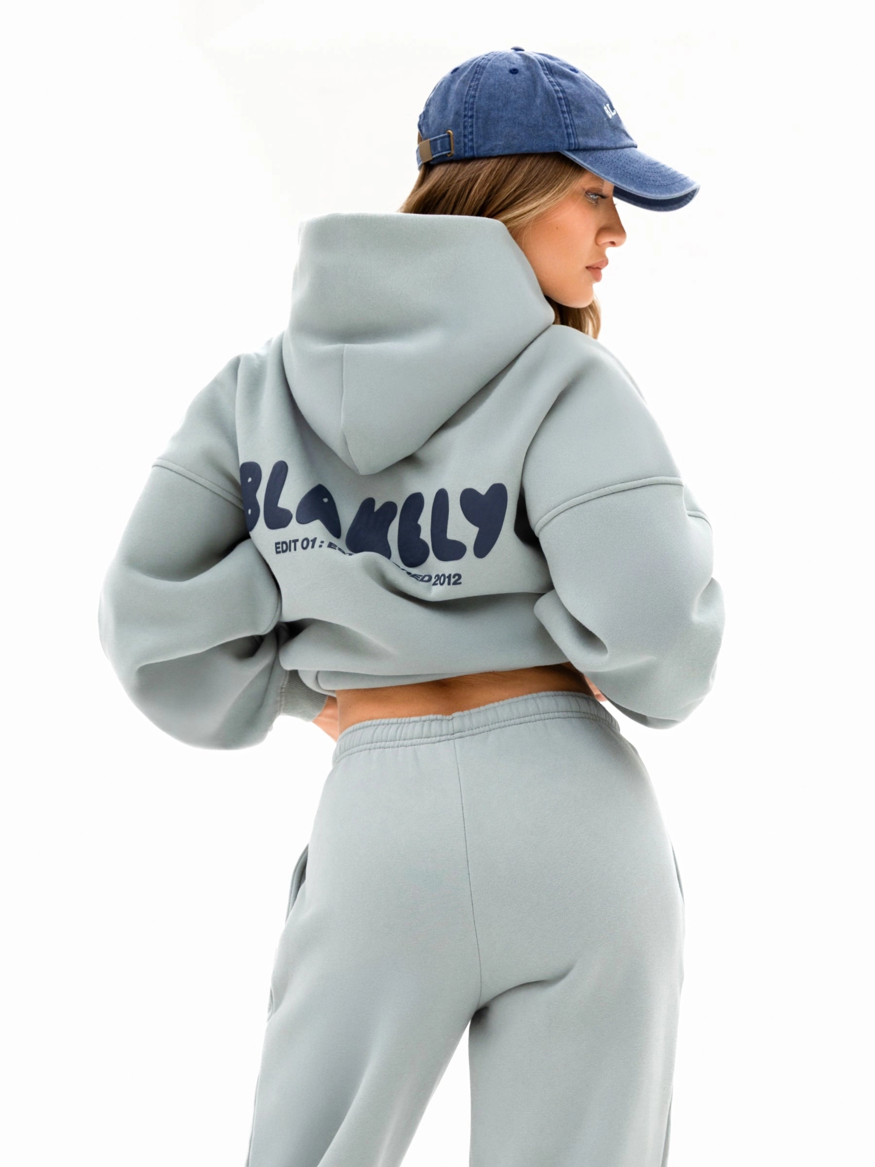 Cloud Print Oversized Hoodie - Mineral Blue Comfort Fit Viral Item
