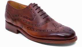 Liffey - Hand Brushed Brown Rustic Oxfords Soft Walk