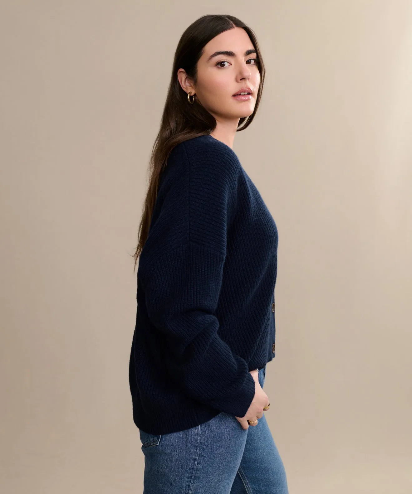 Cropped Cashmere Cocoon Cardigan Fashion Knitwear Trendy Knitwear