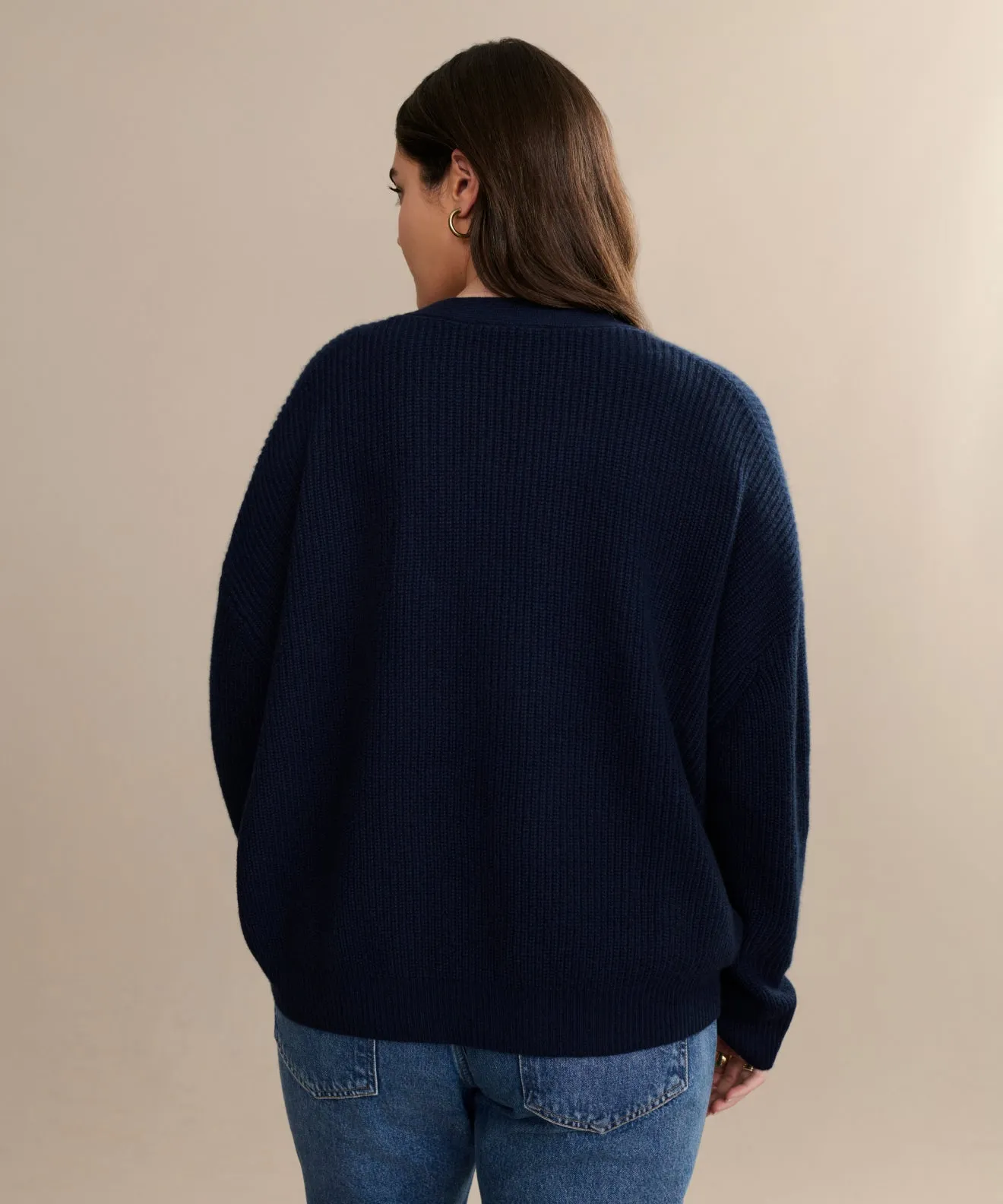 Cropped Cashmere Cocoon Cardigan Slim Fit Design Simple Warmth