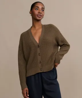 Warm Base Chic Comfort Cropped Cotton Cocoon Cardigan