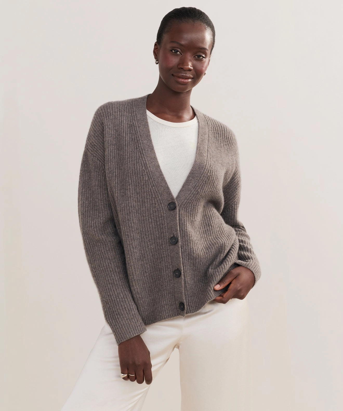 Cozy Stretch Sophisticated Layers Cropped Cashmere Cocoon Cardigan