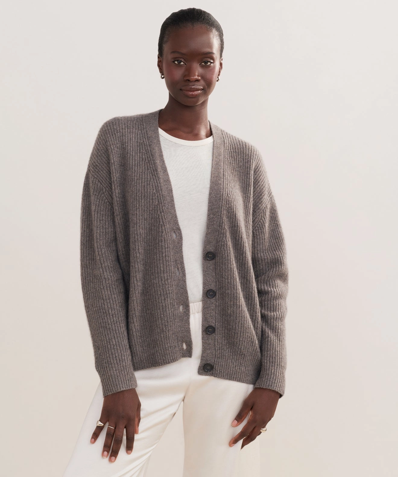 Cropped Cashmere Cocoon Cardigan Versatile Style Warm Fashion