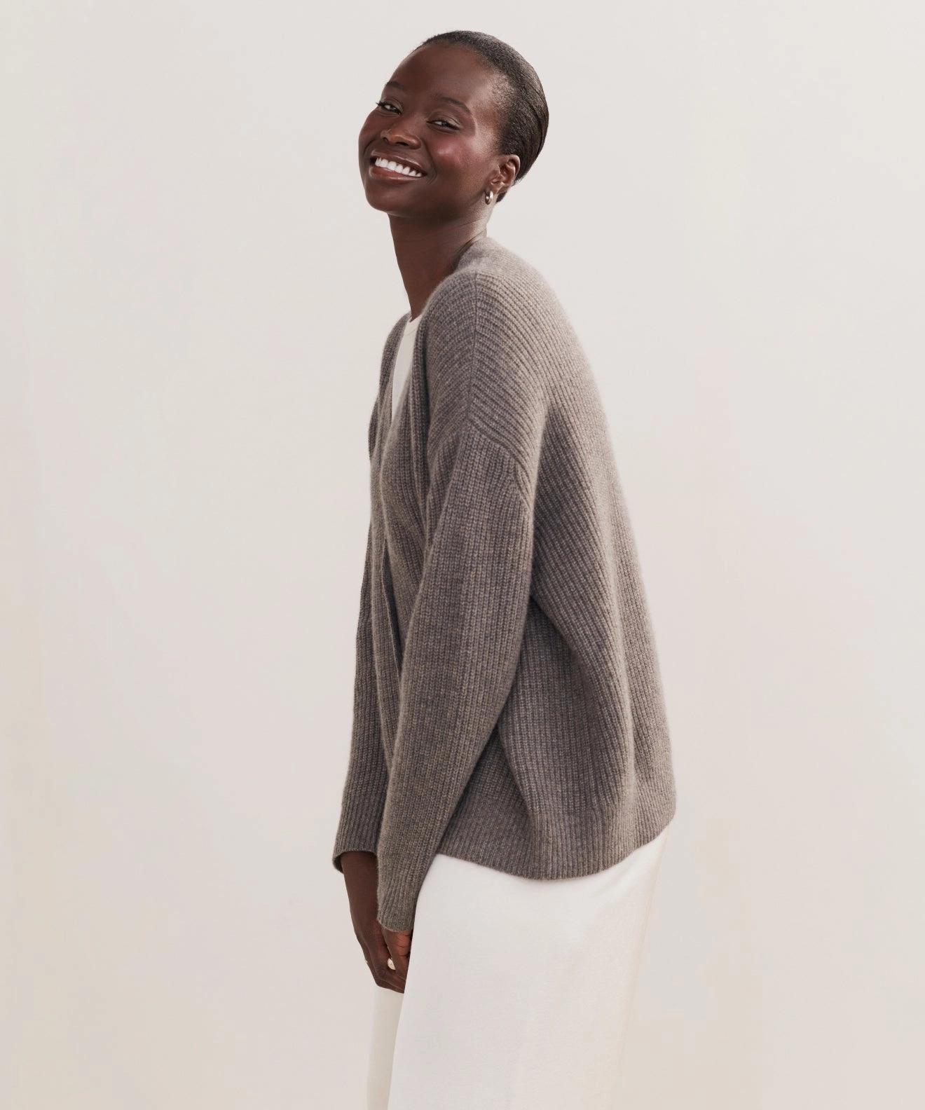 Cropped Cashmere Cocoon Cardigan Effortless Comfort Fit