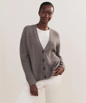 Cashmere Blend Cropped Cashmere Cocoon Cardigan