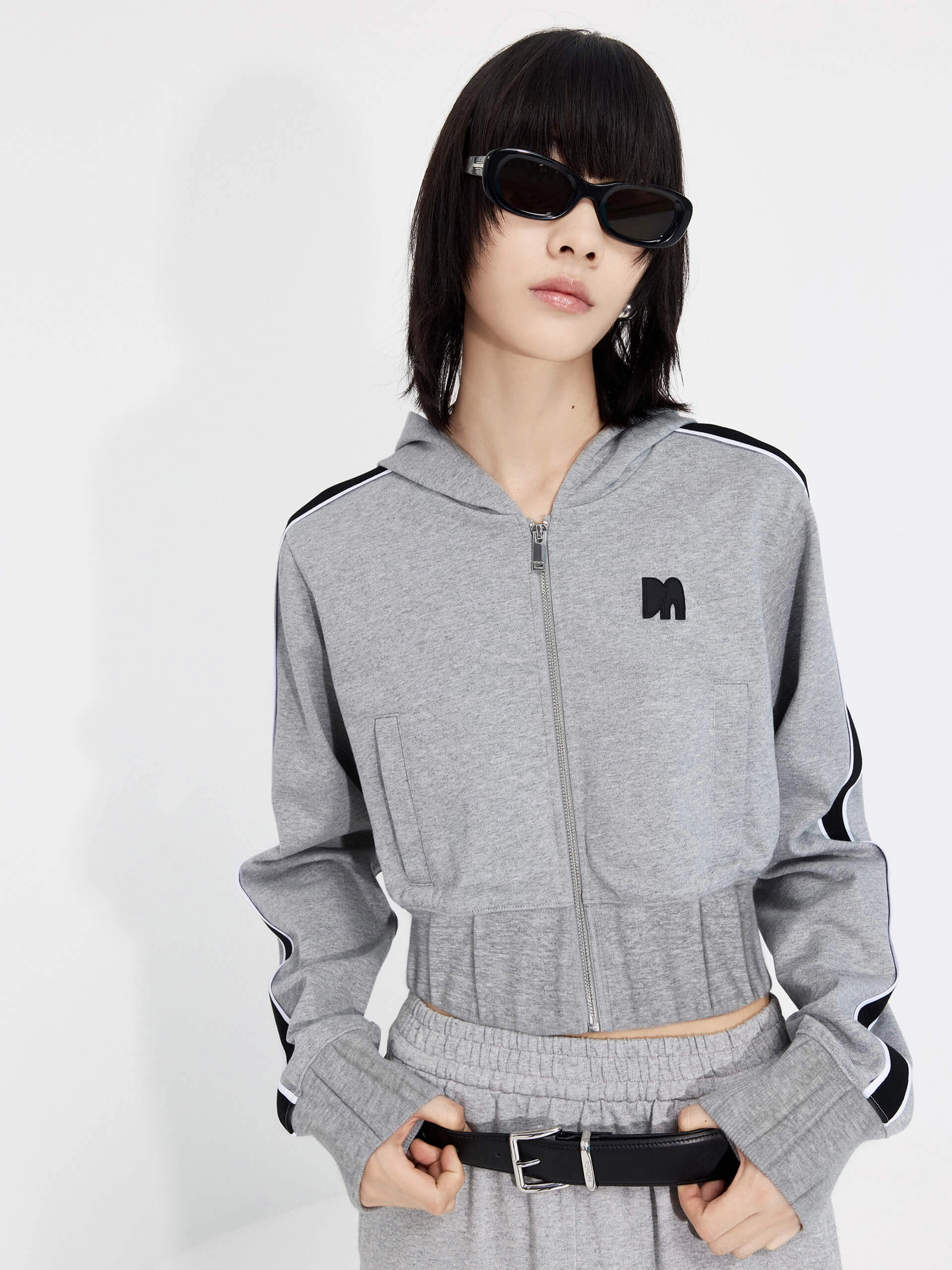 Thermoactive Material Cropped Hoodie Jacket