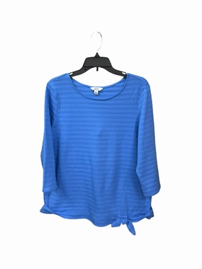 Top 3/4 Sleeve By Croft And Barrow In Blue, Size: L Bound Edges AntiPill Finish