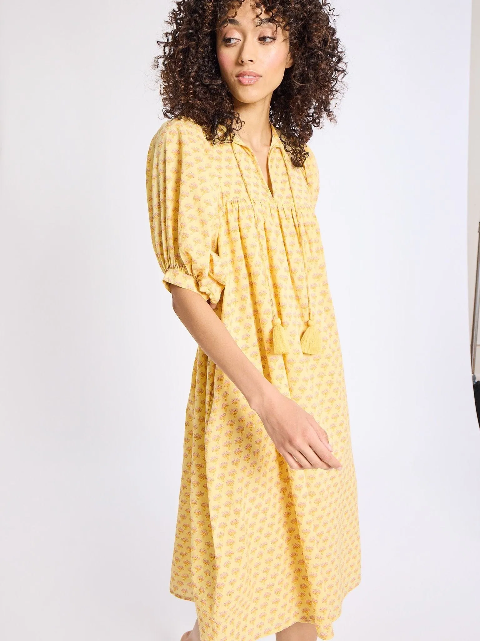 Saffron Dress in Buttercup Silky Mood Daily Silhouette