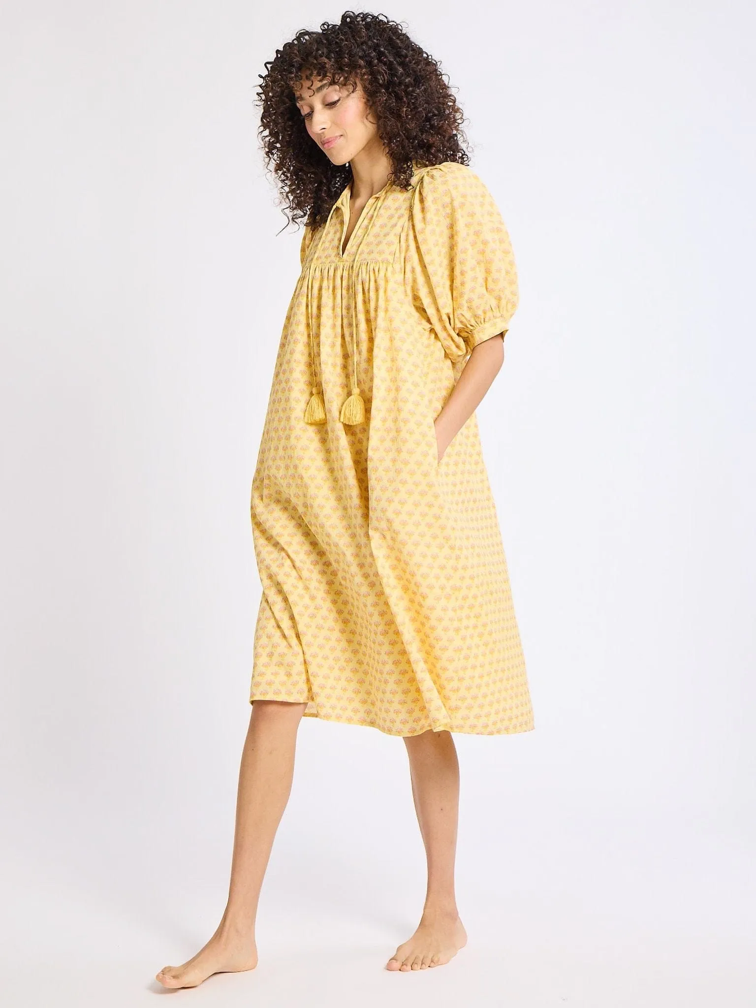 Saffron Dress in Buttercup Dreamy Silhouette