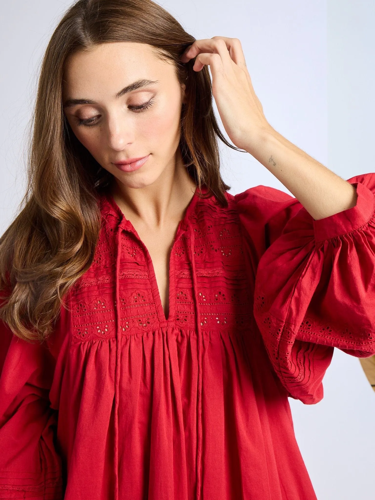 Daisy Dress in Cherry Lace Moment Glow