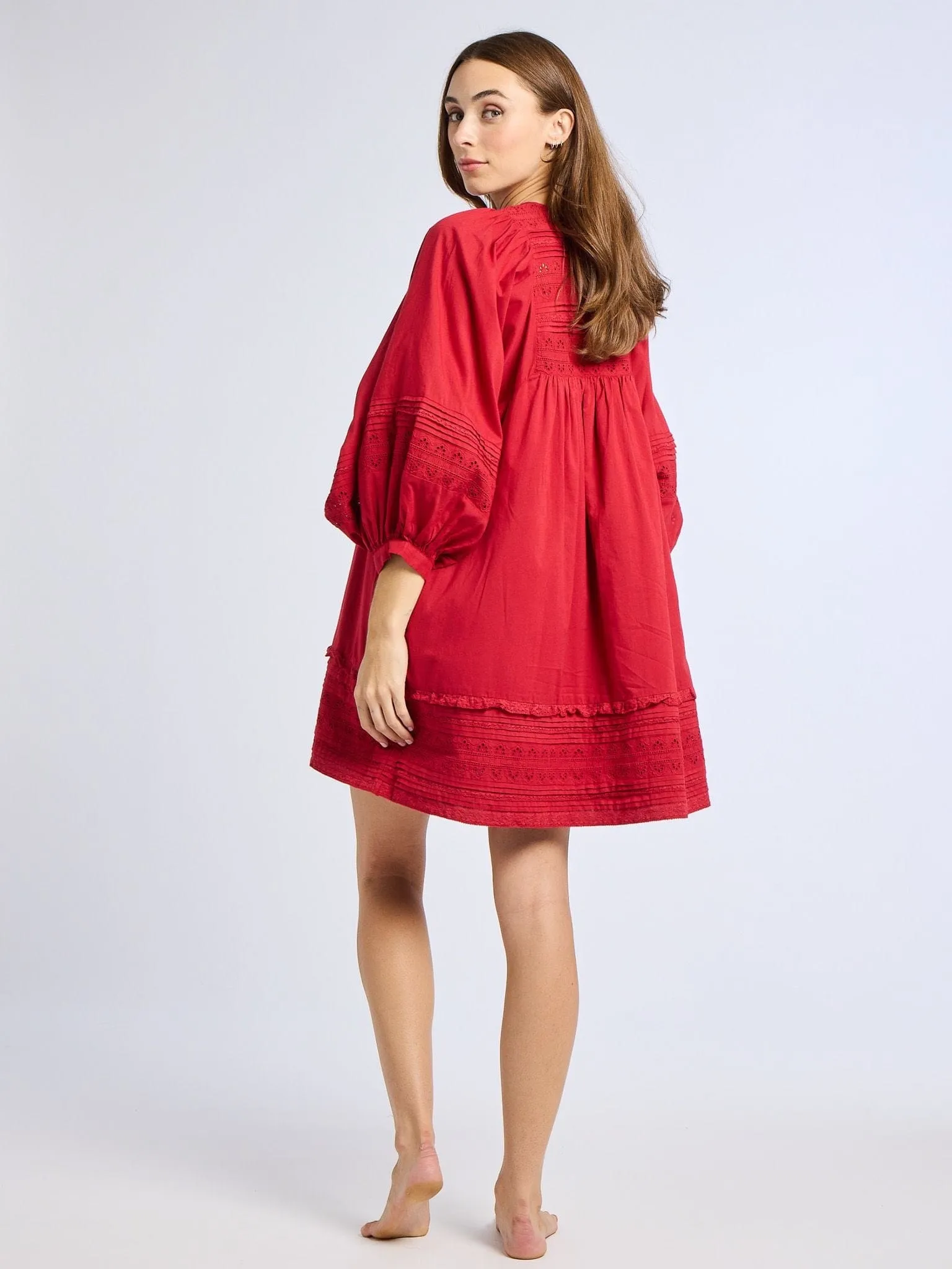Daisy Dress in Cherry Lace Relaxed Look