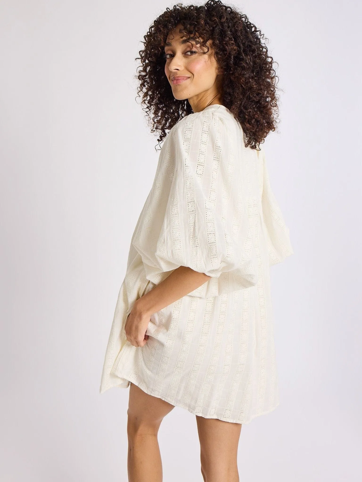 Glamorous look Daisy Dress in Ivory Eyelet
