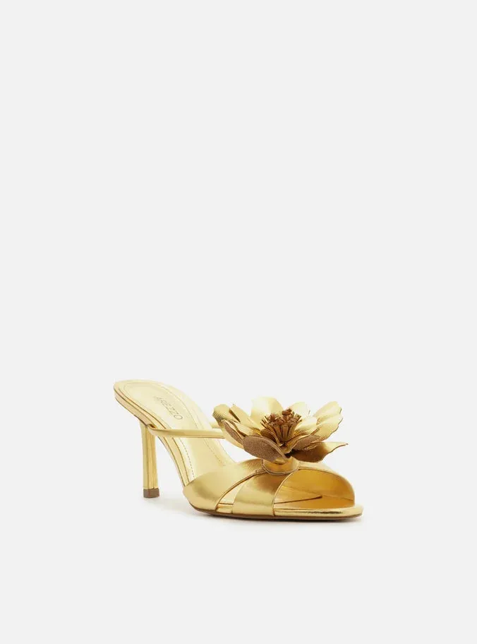 Mule Style Step Friendly Daisy Leather Stiletto Sandal