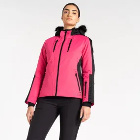 Dare 2B Womens Frenzied Faux Fur Hood Ski Jacket Water Resistant Shell