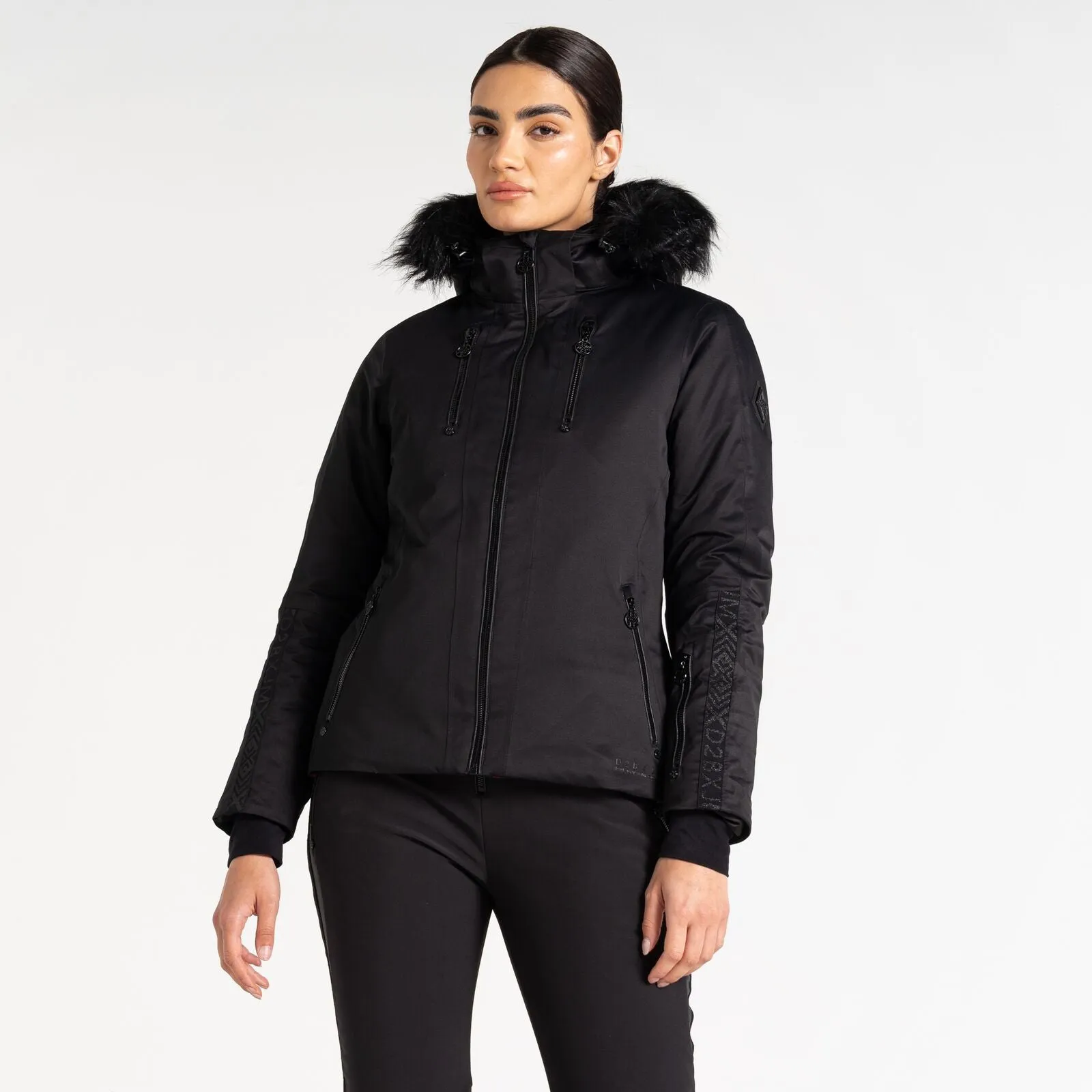 No Wrinkle Dare 2B Womens Frenzied Faux Fur Hood Ski Jacket