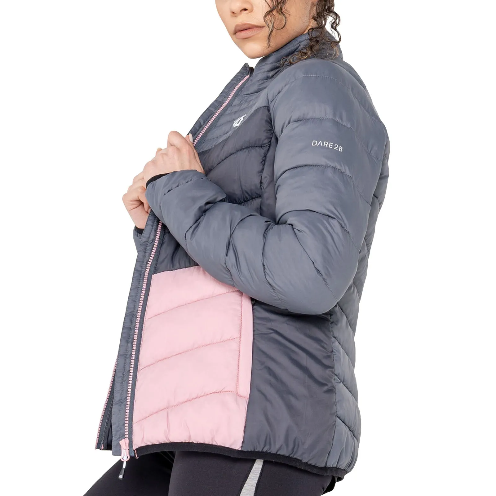 Dare 2b Womens Preact Quilted Outdoor Jacket - Powder Pink Classic Urban Wear