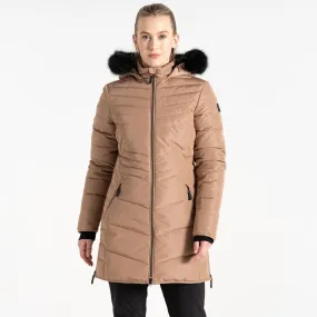 Dare 2b Womens Striking IV Faux Hood Waterproof Longline Jacket Style Staple