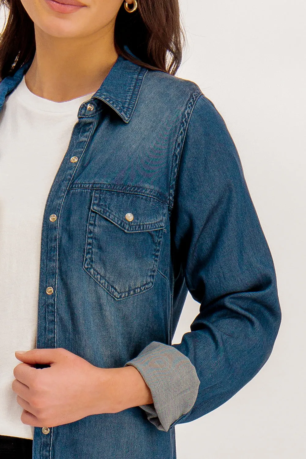 RegularFit Dark Blue Bista Denim Shirt