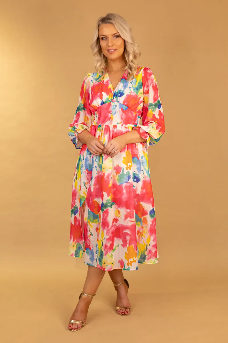 Spring Ready Modern Comfort Dee Multi Colour Midi Dress